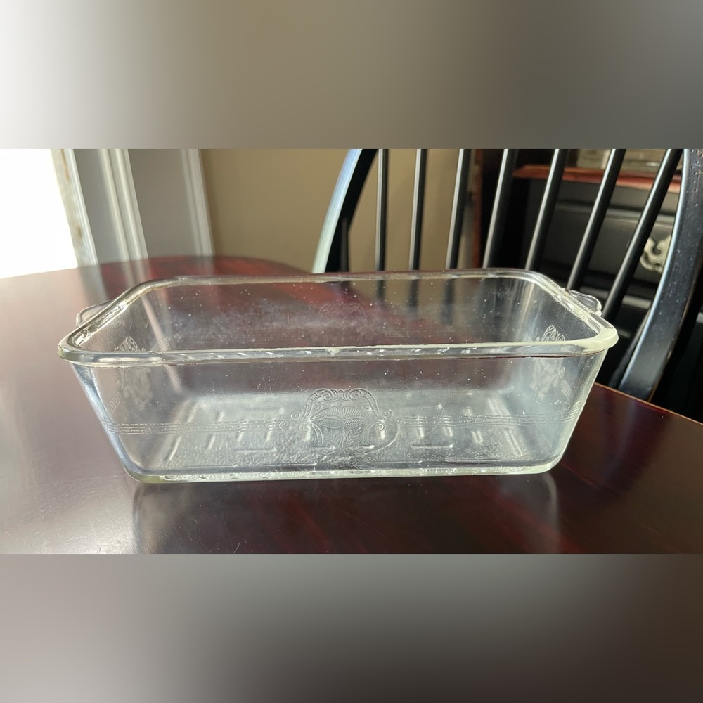 Glasbake Clear Glass Etched Loaf Pan